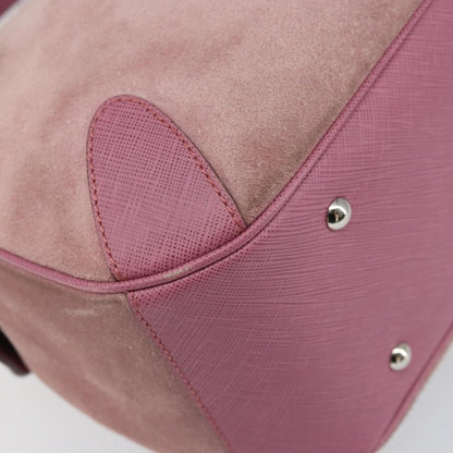 Salvatore Ferragamo Salvatore Ferragamo Gancini Hand Bag Suede Leather Pink Silver Authentic bs30801