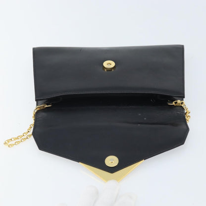 Givenchy GIVENCHY Chain Hand Bag Leather Black Gold Authentic 172216