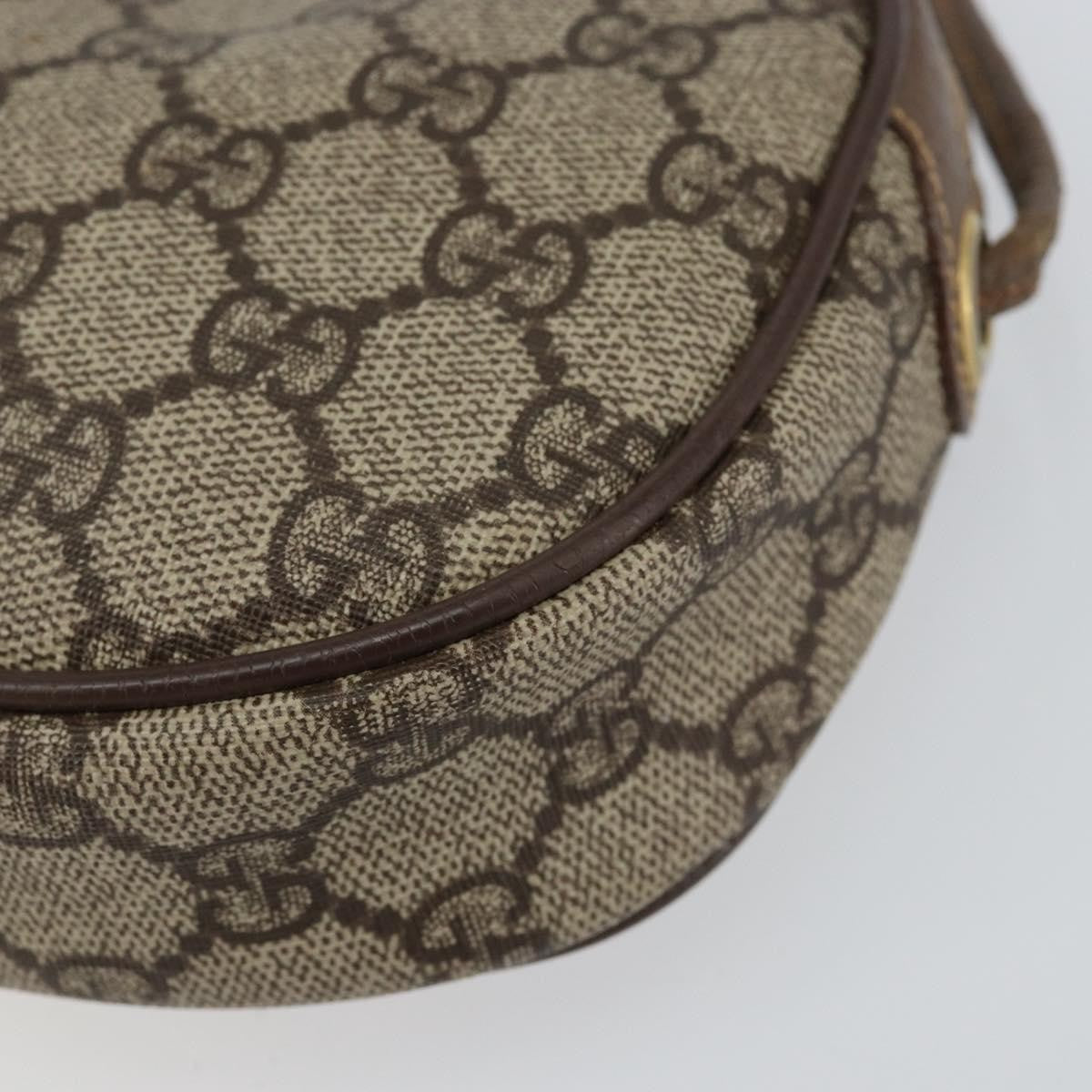 Gucci GUCCI GG Supreme Web Sherry Line Bag PVC Beige Gold 007 58 6112 4023 Authentic 150125