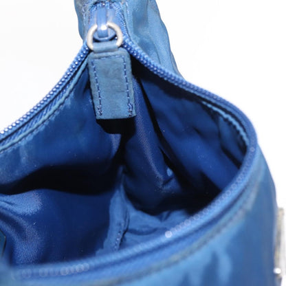 Prada PRADA Hand Bag Nylon Blue Silver Authentic 161409