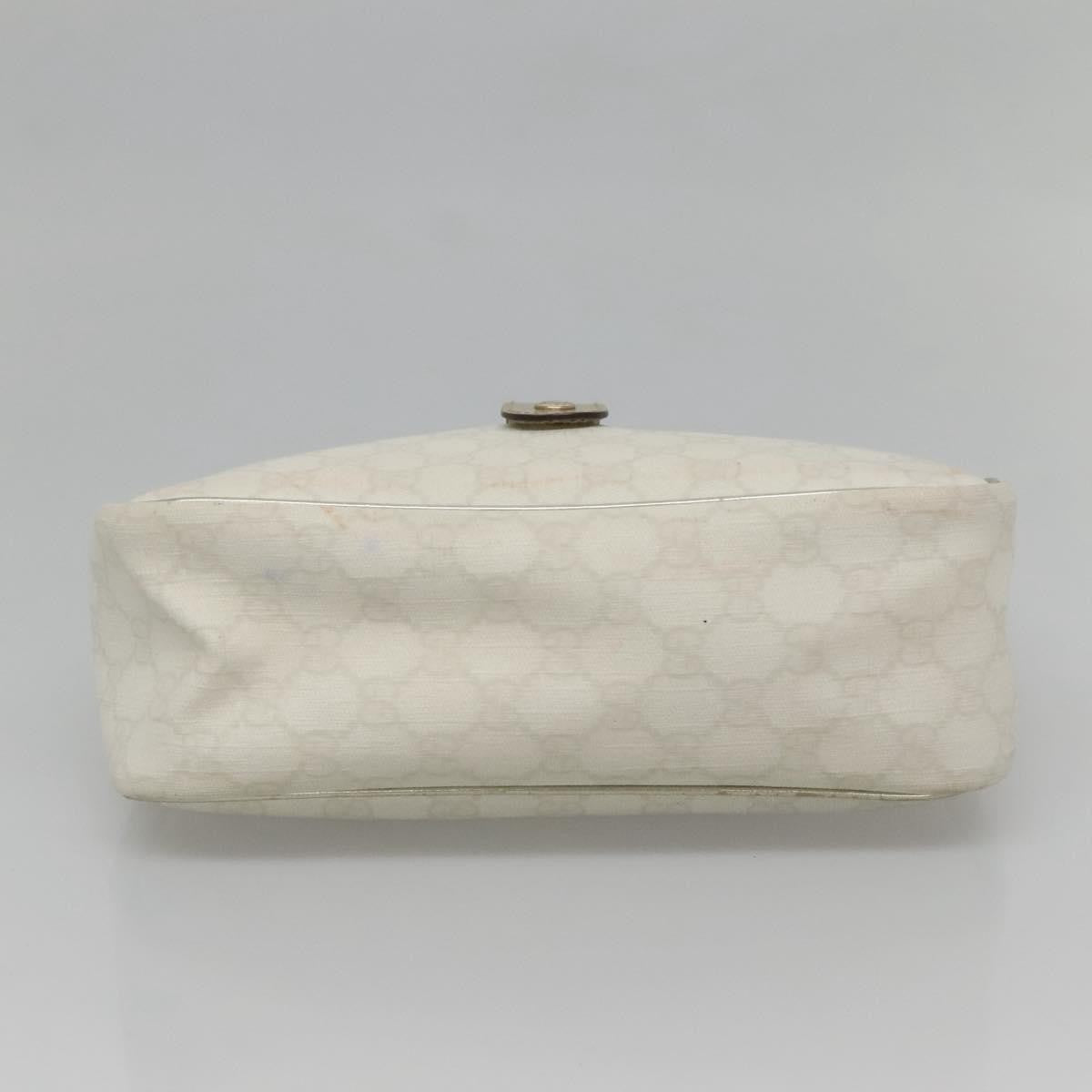 Gucci GUCCI GG Supreme Shoulder Bag PVC White Gold 190258 Authentic SW1471