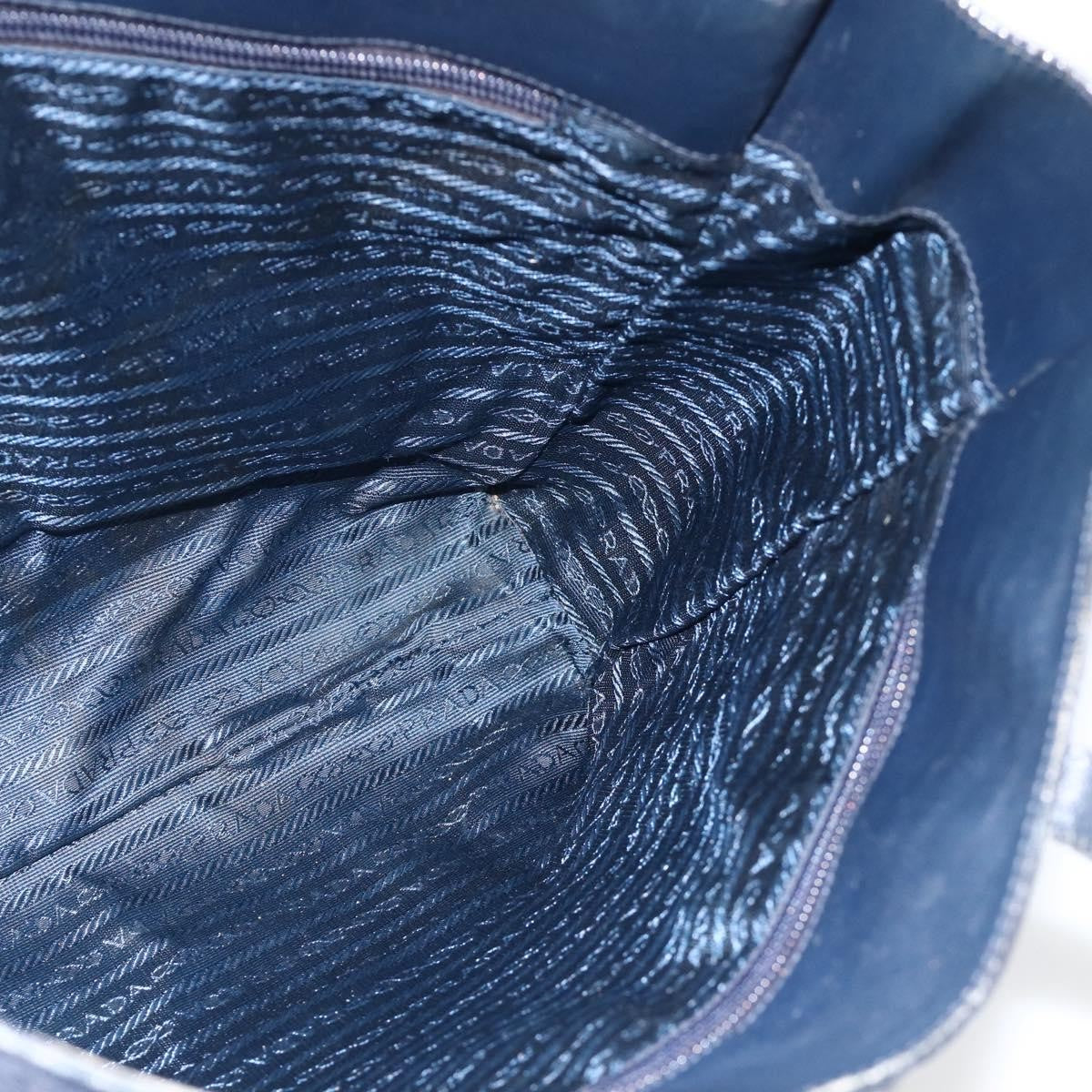 Prada PRADA Tote Bag Harako leather Navy Authentic 167194