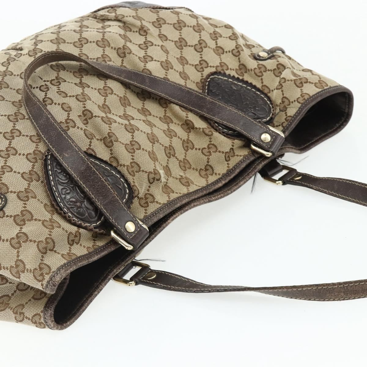 Gucci GUCCI GG Canvas Histeria Tote Bag Beige Gold 211954 Authentic 175958