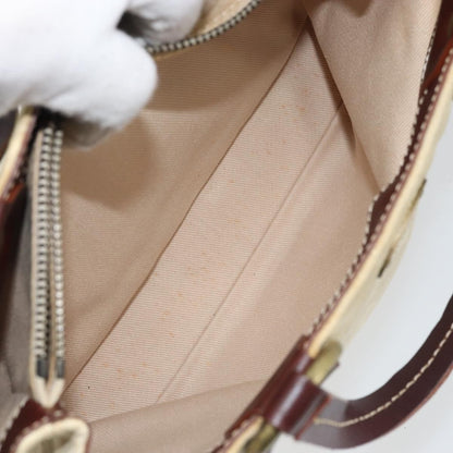 Celine CELINE Macadam Canvas Hand Bag Beige Gold Authentic 168626