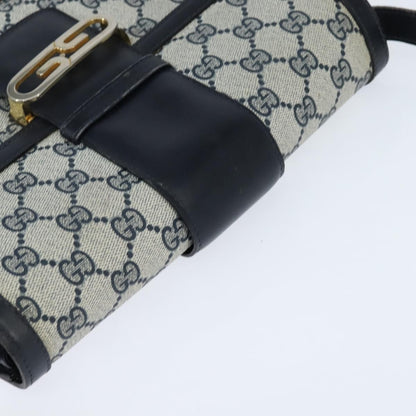 Gucci GUCCI GG Supreme Shoulder Bag PVC Navy Gold Authentic 150027