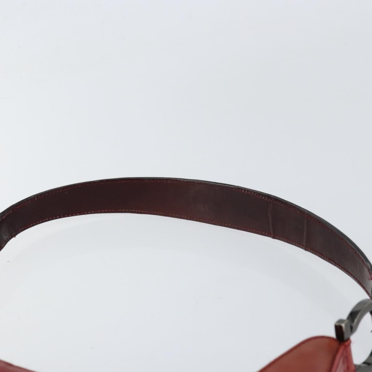Salvatore Ferragamo Salvatore Ferragamo Gancini Shoulder Bag Patent leather Red Silver Authentic 160692