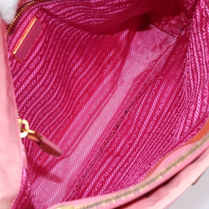 Prada PRADA Tote Bag Nylon Pink Gold Authentic 161648