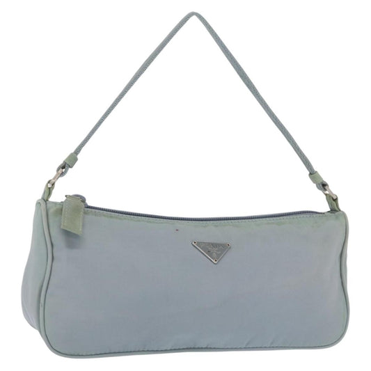 Prada PRADA Accessory Pouch Nylon Light Blue Silver Authentic 170583 Bag