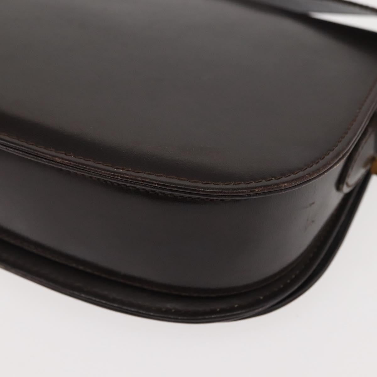 Gucci GUCCI Shoulder Bag Leather Brown gold Authentic fm4925