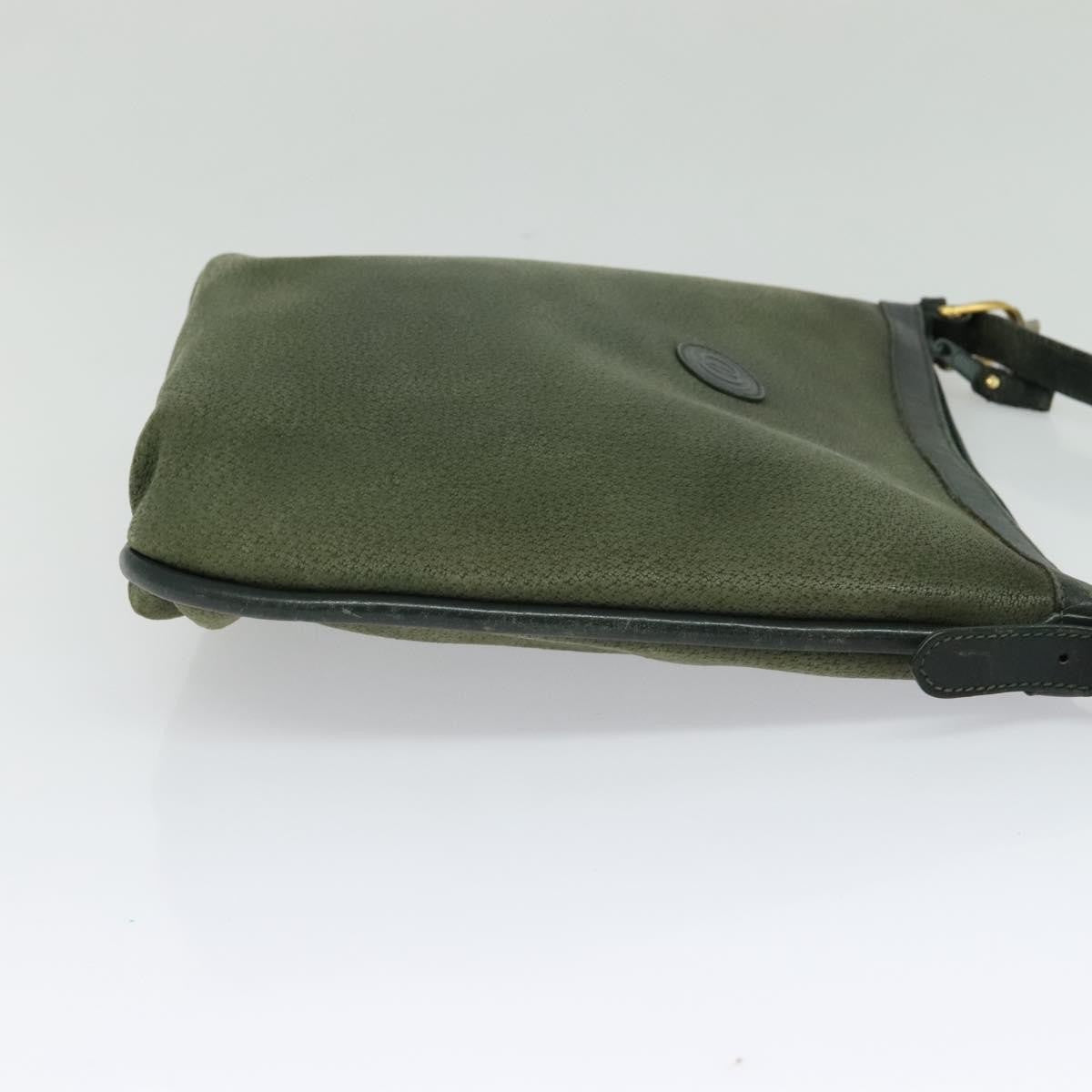 Gucci GUCCI Shoulder Bag Leather Green Gold Authentic am8352