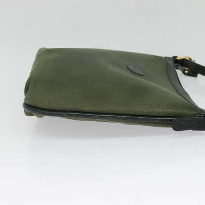 Gucci GUCCI Shoulder Bag Leather Green Gold Authentic am8352