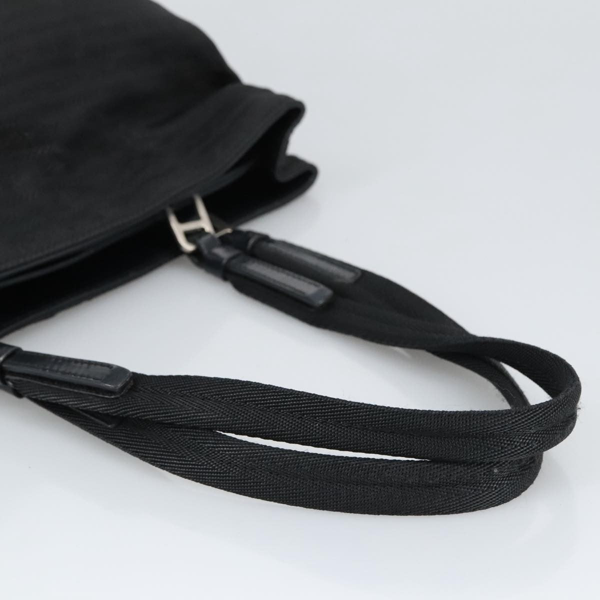 Prada PRADA Hand Bag Nylon Black Silver Authentic 96925