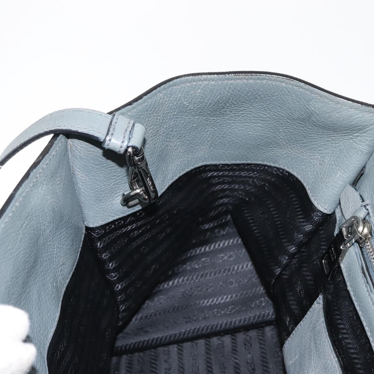 Prada PRADA Hand Bag Leather Gray Silver Authentic 149313