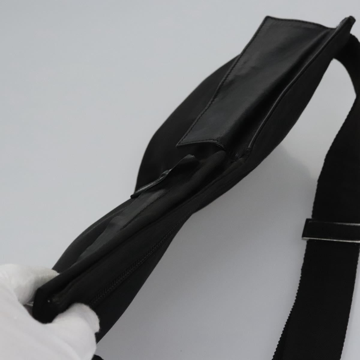 Gucci GUCCI Waist bag Nylon Black Silver 28566 Authentic IN054