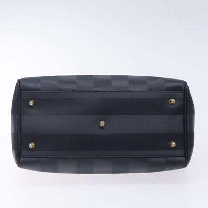 Fendi FENDI Pecan Canvas Hand Bag Navy Gold Authentic ep10858