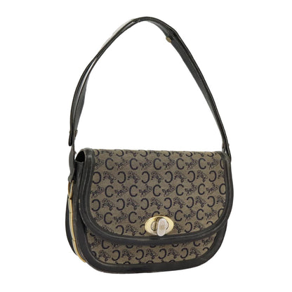 Celine CELINE C Sulky Shoulder Bag Canvas Navy Beige Authentic 100162