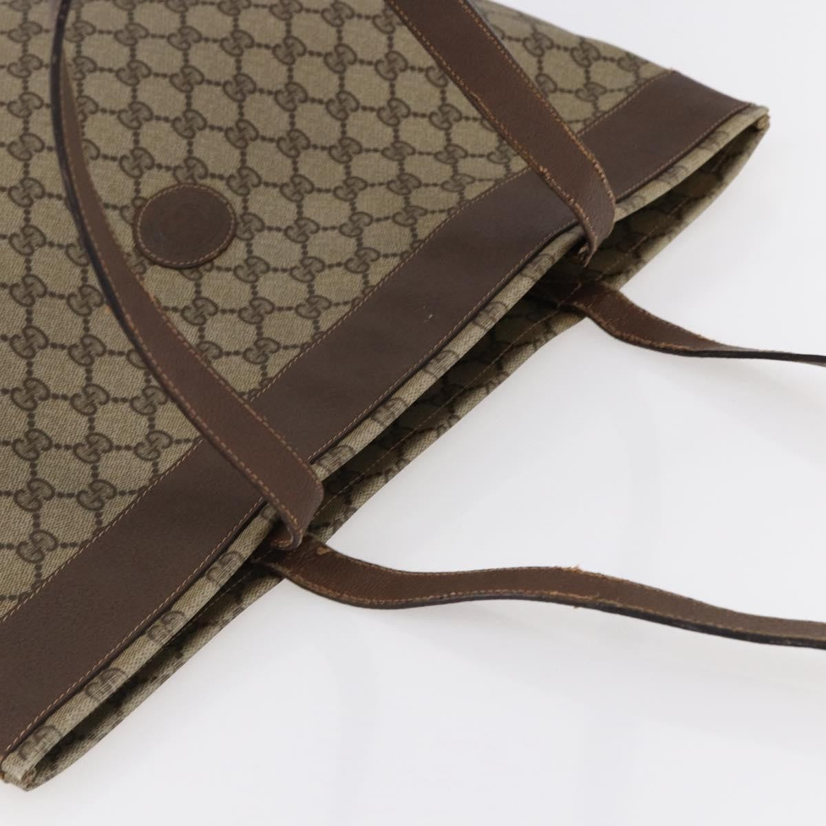 Gucci GUCCI GG Supreme Tote Bag PVC Beige 156 02 109 Authentic bs30092
