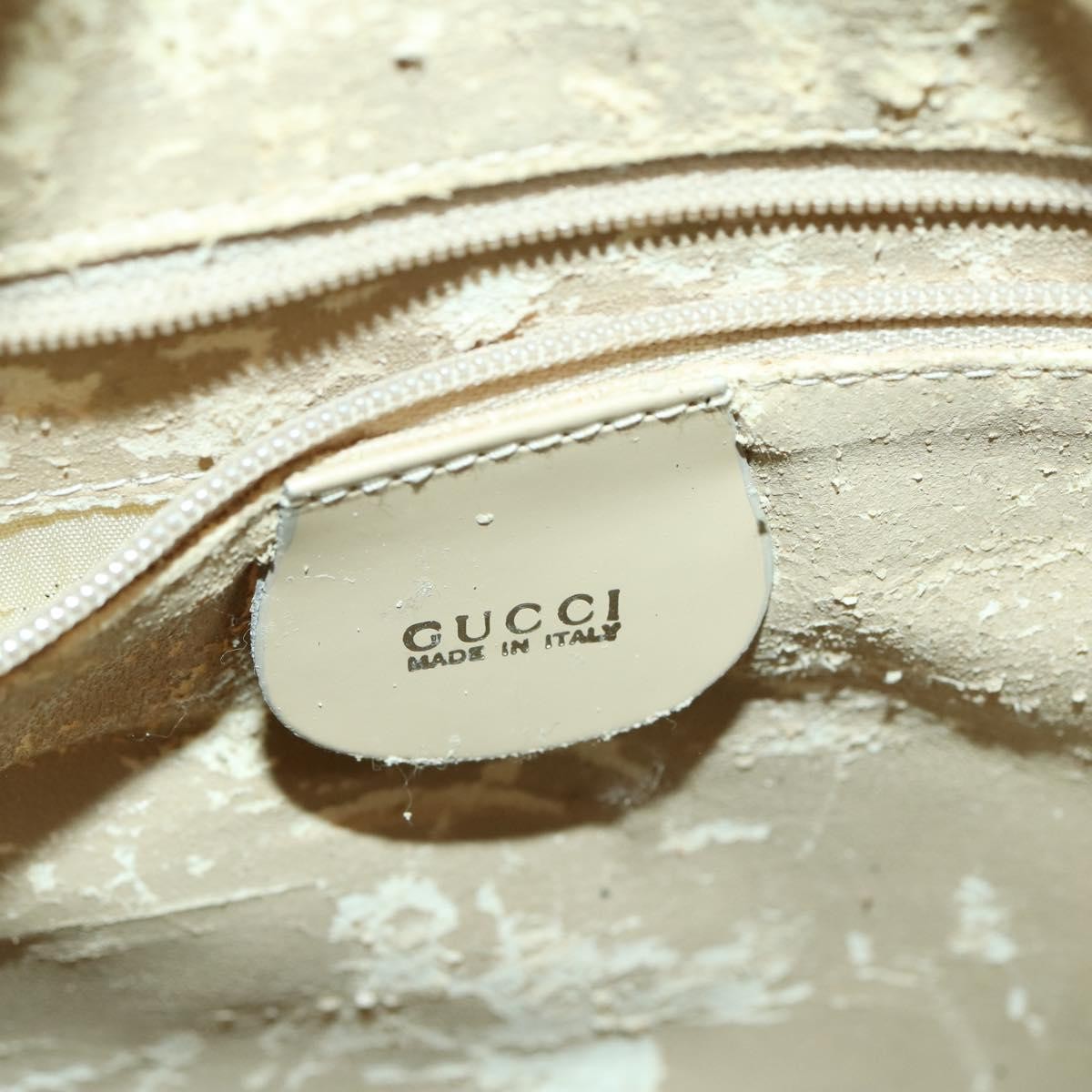 Gucci GUCCI Hand Bag Patent leather 2way Beige Silver 000 1274 0505 Authentic 155235