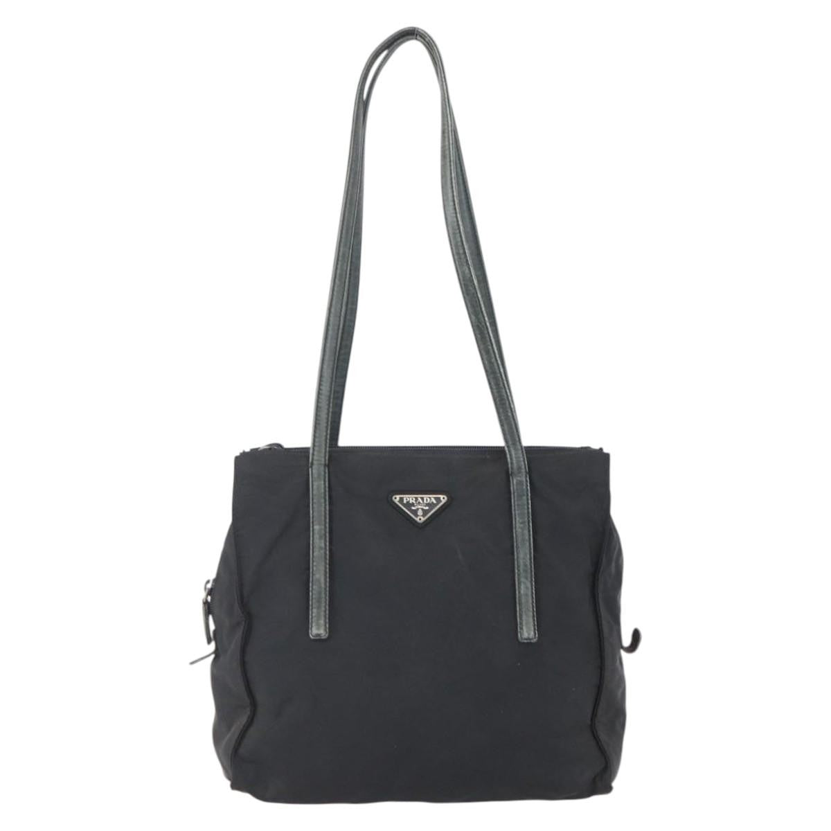 Prada PRADA Hand Bag Nylon Black Silver Authentic 154514
