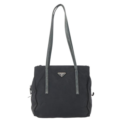 Prada PRADA Hand Bag Nylon Black Silver Authentic 154514