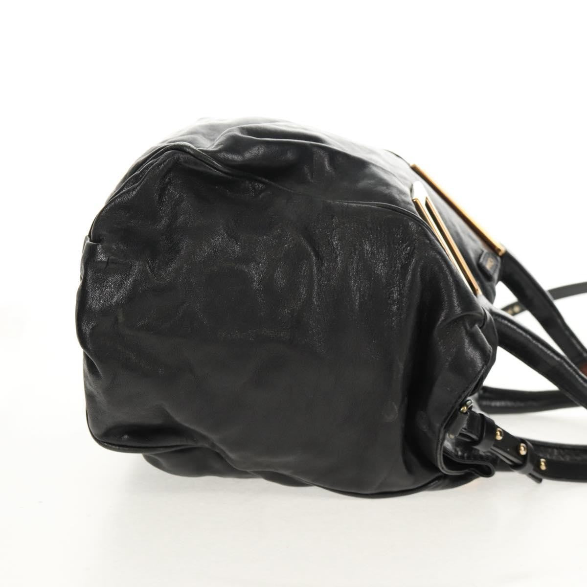 Chloé Chloé Chloe Etel Hand Bag Leather 2way Black Gold Authentic 156936