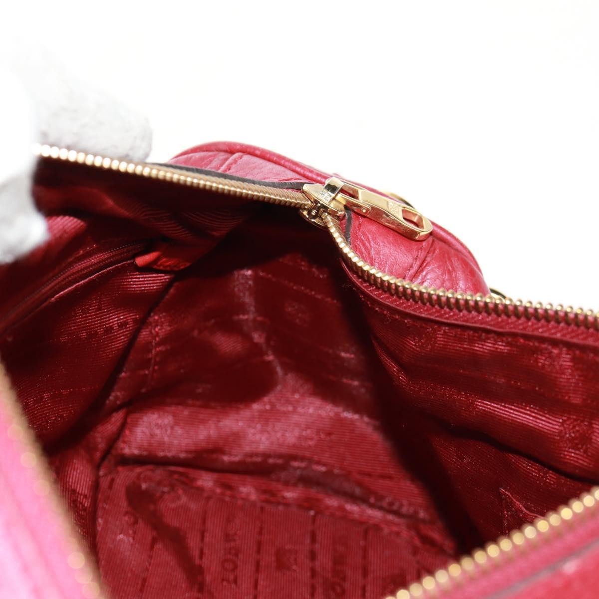 Loewe LOEWE Hand Bag Leather 2way Red Gold Authentic 160175
