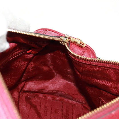 Loewe LOEWE Hand Bag Leather 2way Red Gold Authentic 160175
