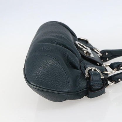 Salvatore Ferragamo Salvatore Ferragamo Gancini Hand Bag Leather Green Silver Authentic 157002