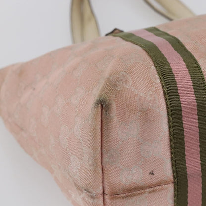 Gucci GUCCI GG Canvas Sherry Line Tote Bag Pink Gold 137396 Authentic 144533