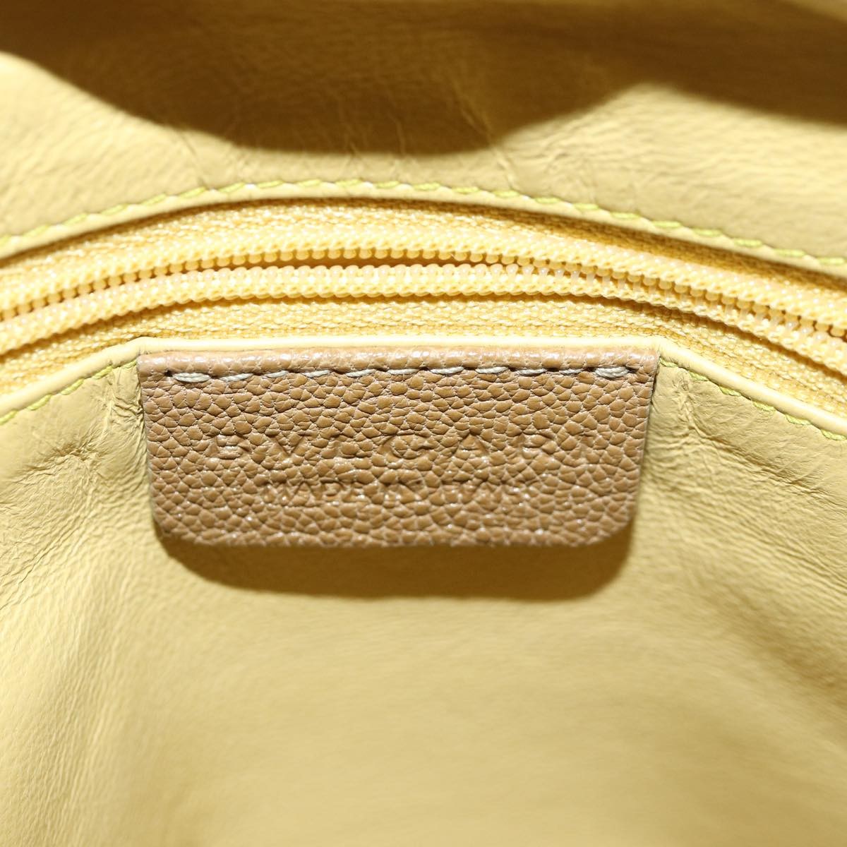 Bvlgari BVLGARI Hand Bag Leather Beige Gold Authentic yk14360