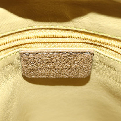 Bvlgari BVLGARI Hand Bag Leather Beige Gold Authentic yk14360