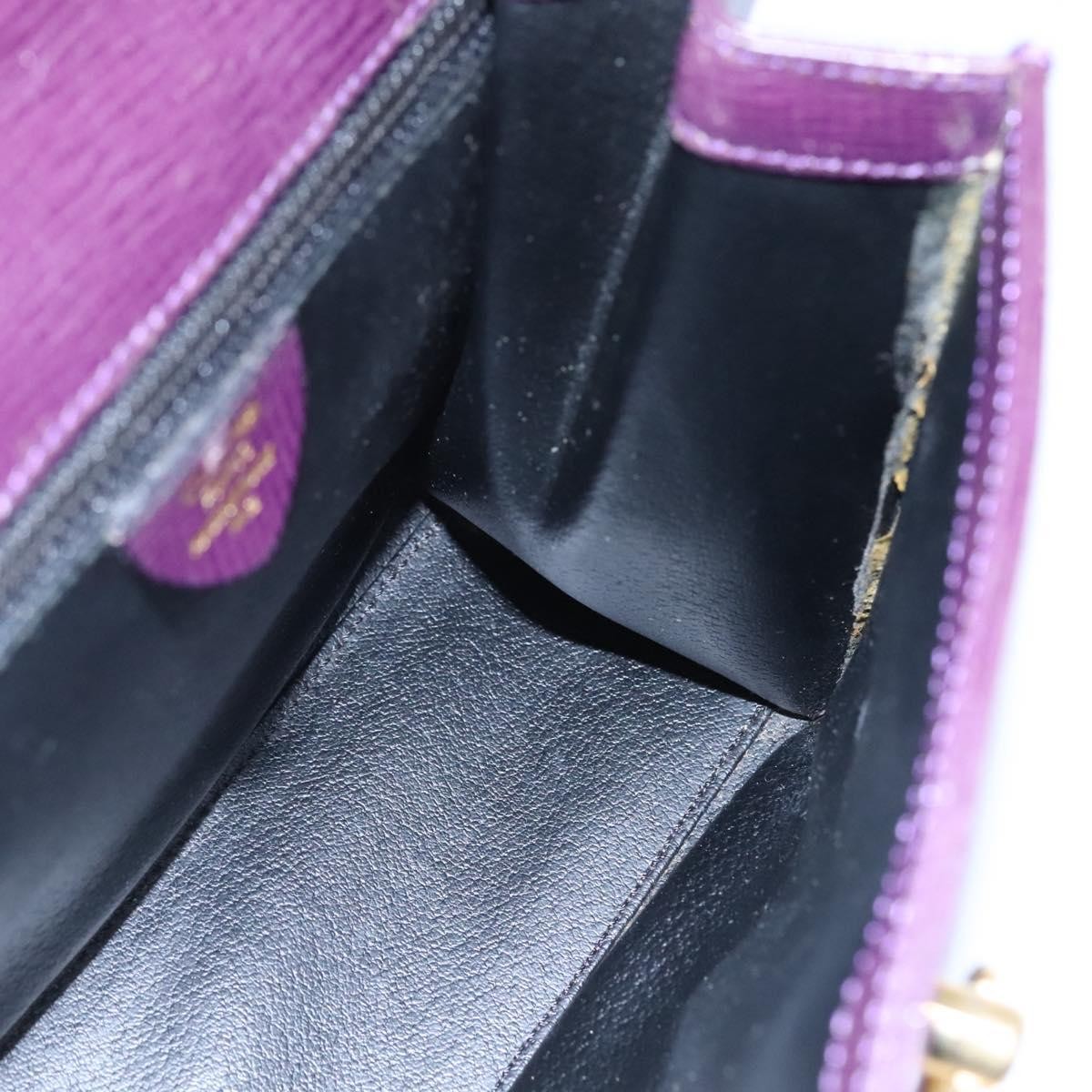 Celine CELINE Hand Bag Leather Purple Authentic 114282