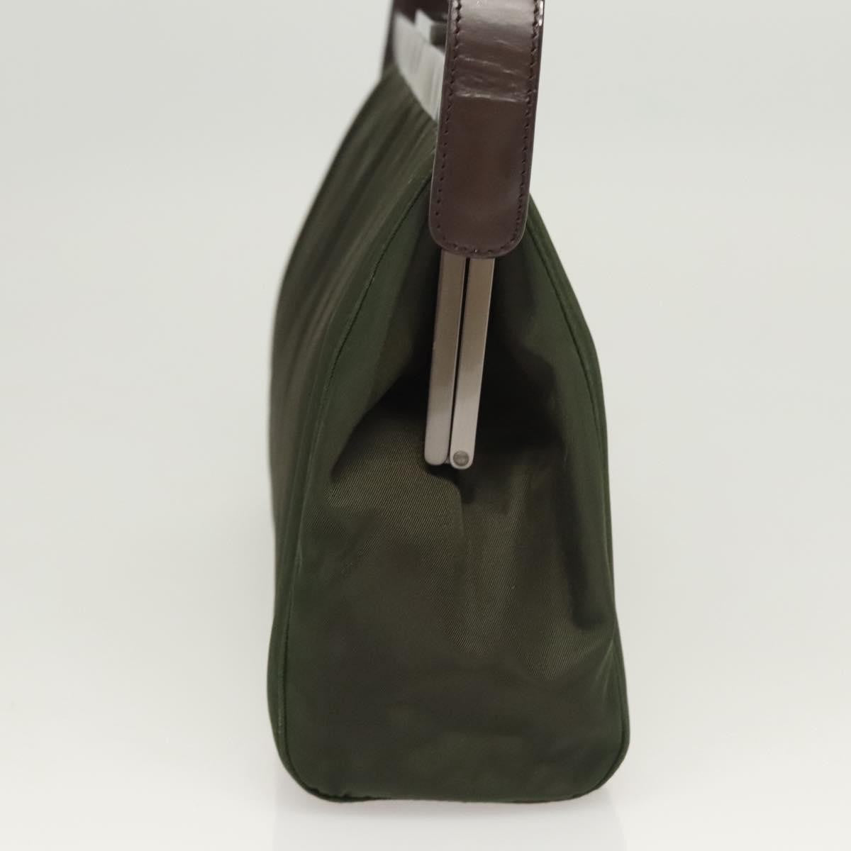 Prada PRADA Shoulder Bag Nylon Khaki Silver Authentic 123373
