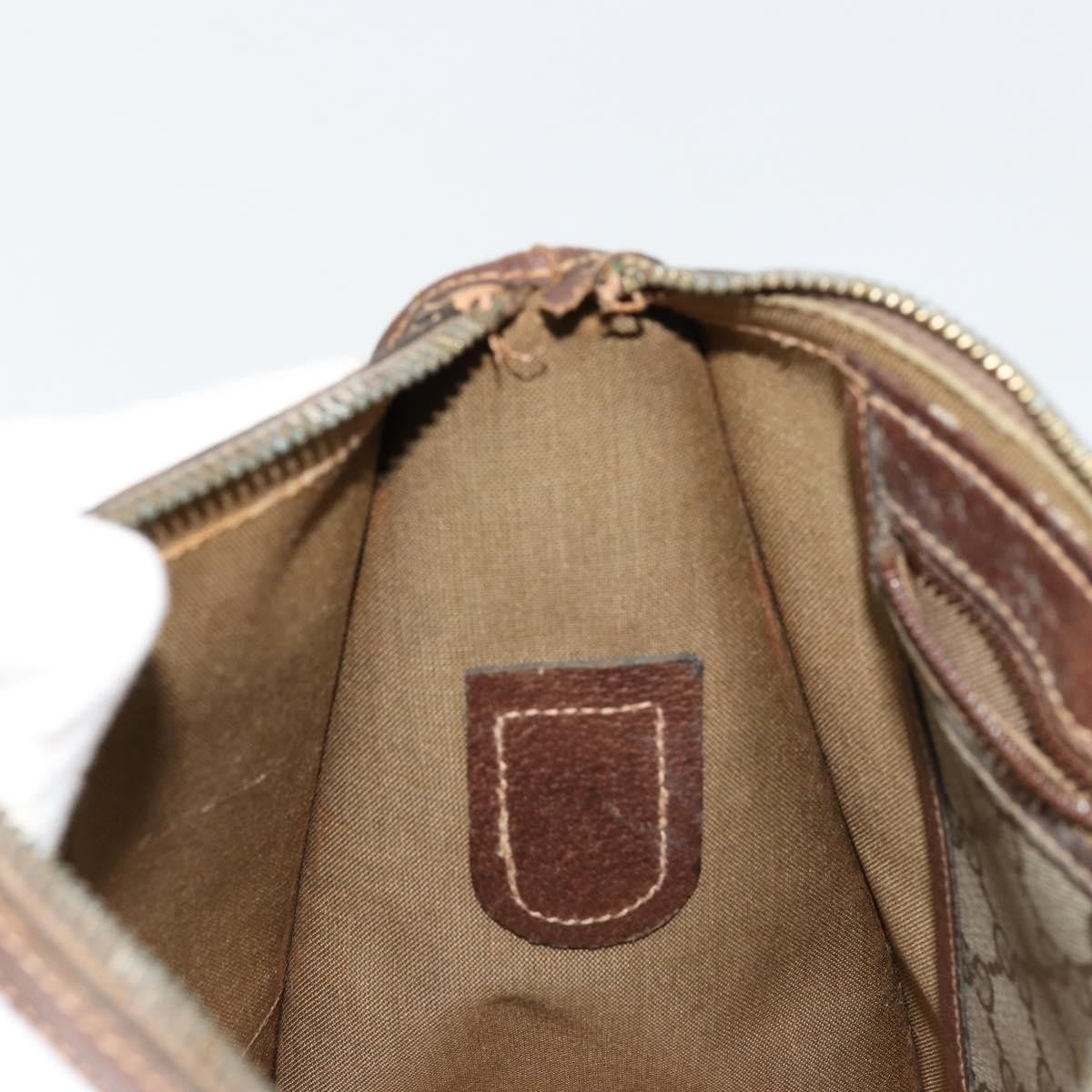 Gucci GUCCI GG Supreme Web Sherry Line Hand Bag PVC 2way Beige Gold Authentic ti3926