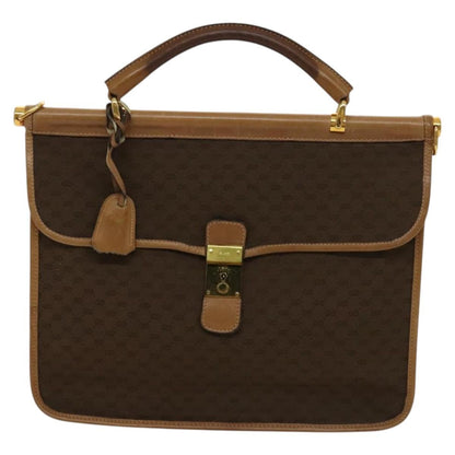 Gucci GUCCI Micro GG Canvas Hand Bag 2way Brown Gold Authentic 121561
