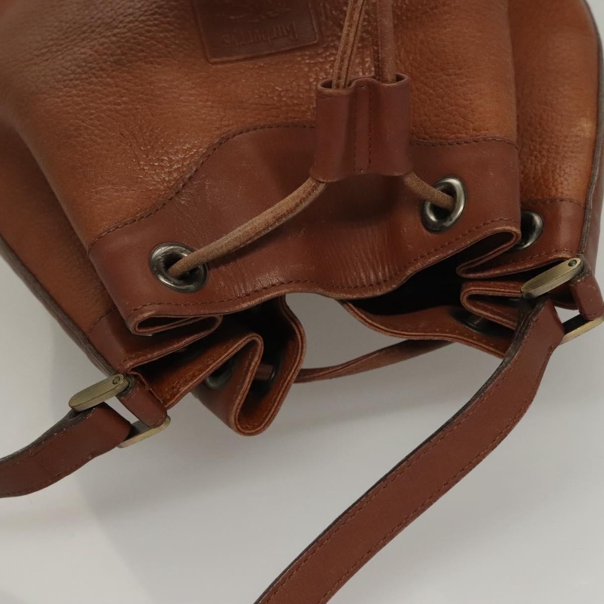 Burberrys Burberrys Shoulder Bag Leather Brown Gold Authentic ep9966
