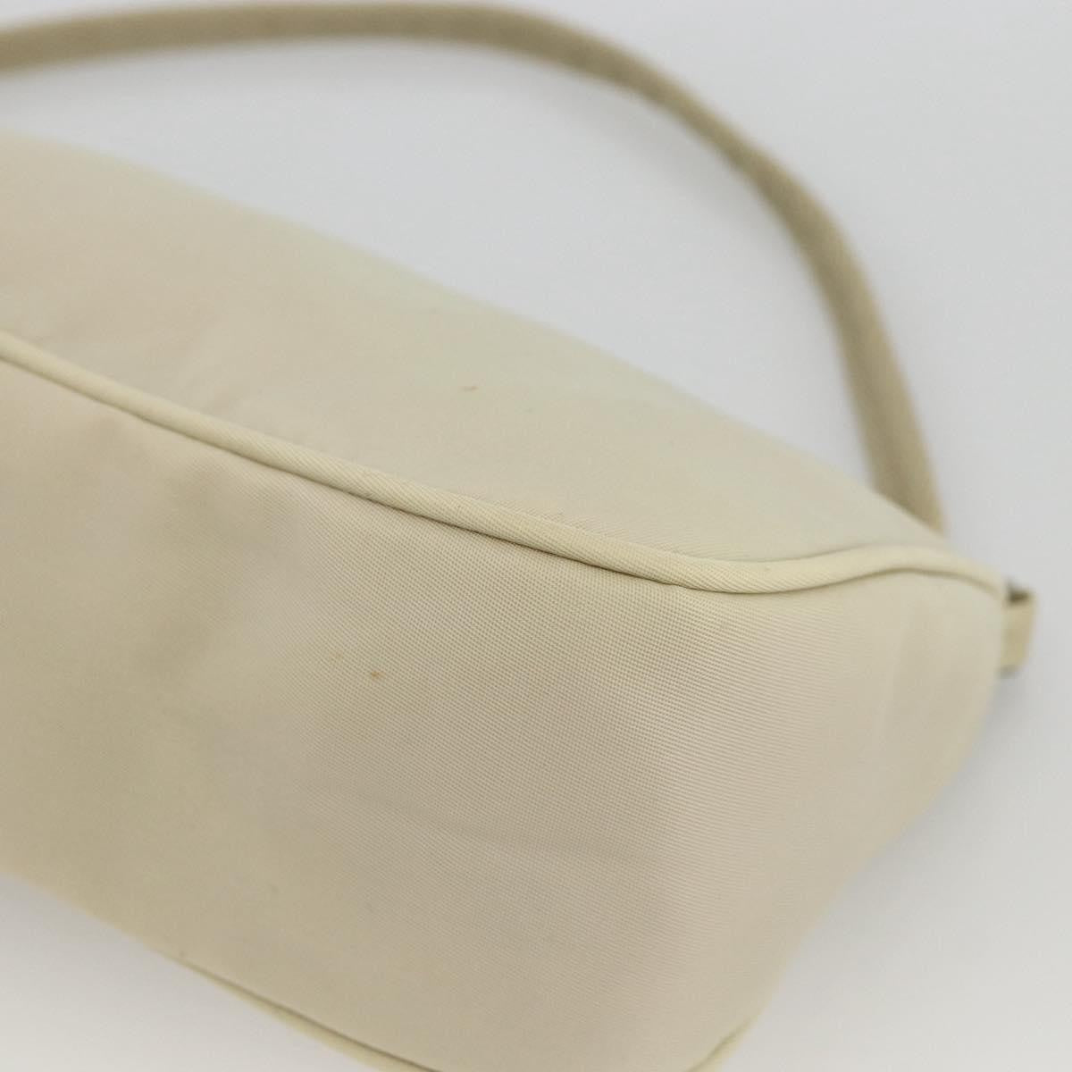 Prada PRADA Accessory Pouch Nylon Beige Silver Authentic BAZ860A Bag