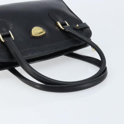 Gucci GUCCI Hand Bag Leather Black Gold Authentic BSZ350