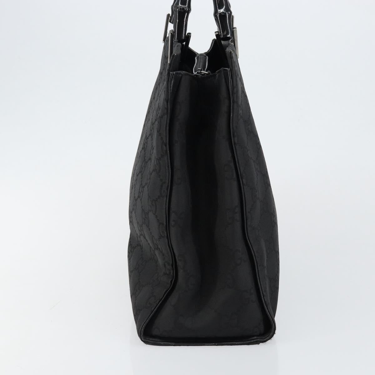 Gucci GUCCI Bamboo GG Canvas Hand Bag Black Silver 002 1010 3754 Authentic ep11357