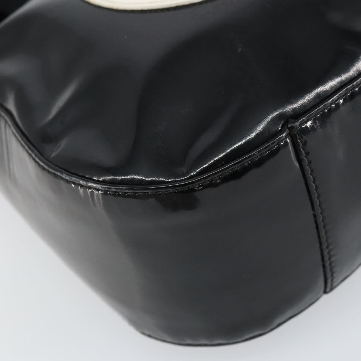 Gucci GUCCI Shoulder Bag Enamel Black Authentic 160485
