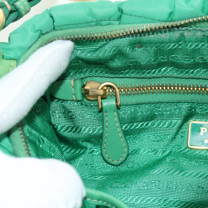 Prada PRADA Shoulder Bag Nylon Green Gold Authentic 156456