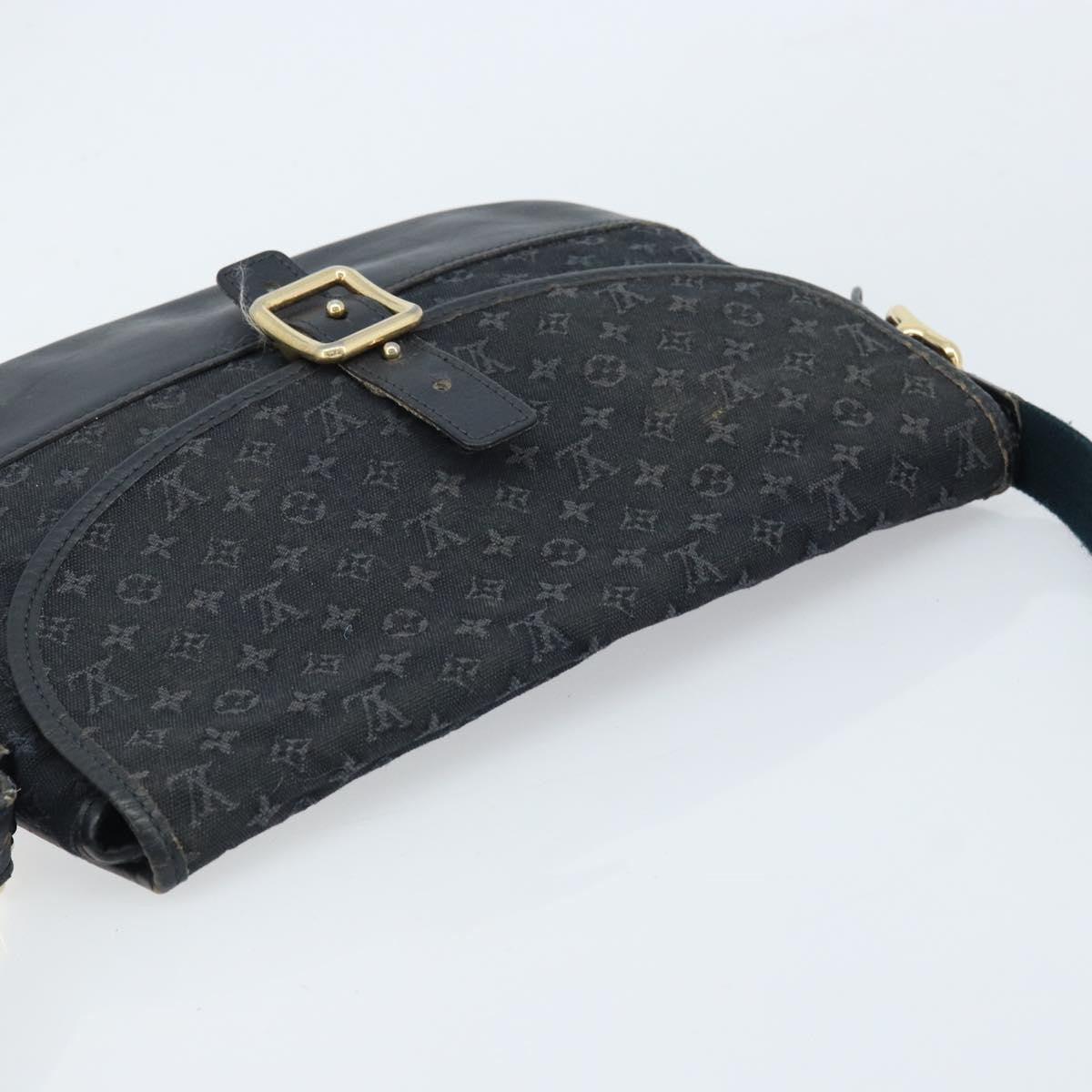 Louis Vuitton LOUIS VUITTON Monogram Mini Belanger Shoulder Bag Black M92672 LV Authentic 172756