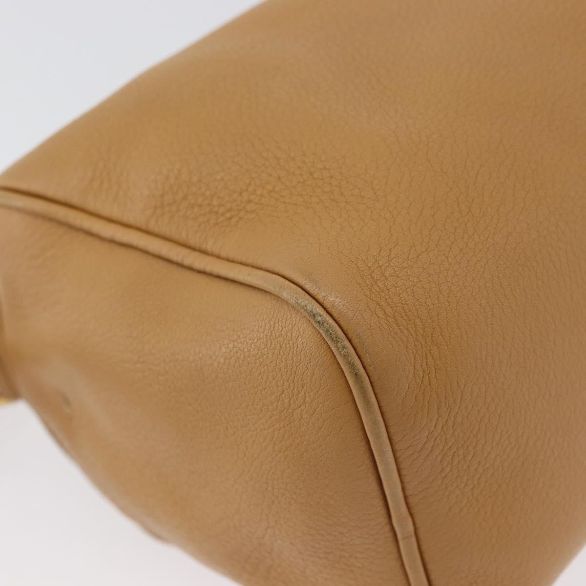 Prada PRADA Shoulder Bag Leather Brown Gold Authentic 172272