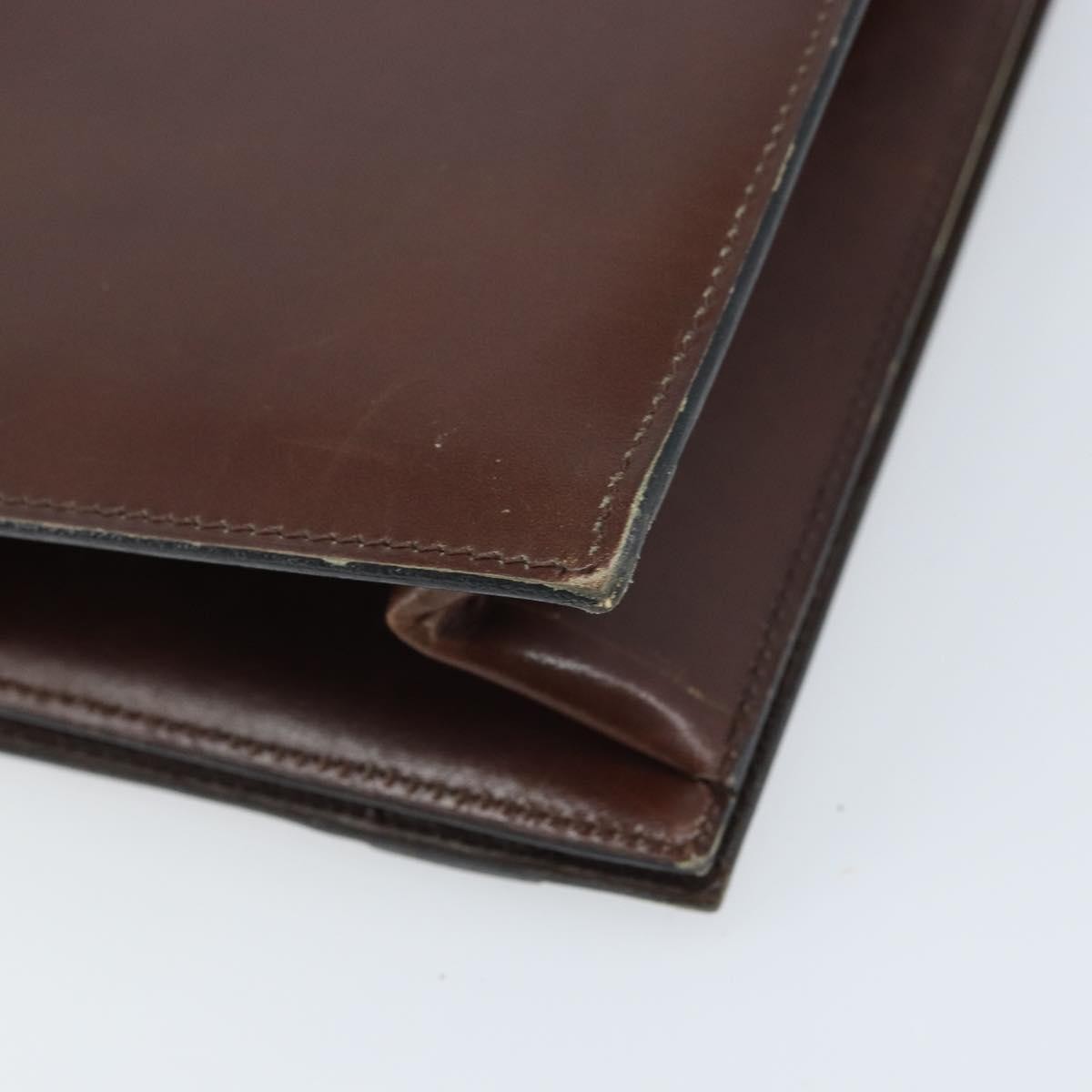 Dior Christian Dior Shoulder Bag Leather Brown Gold Authentic mr2273