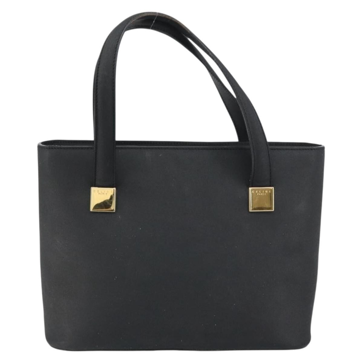 Celine CELINE Hand Bag Leather Black Gold Authentic BA9124