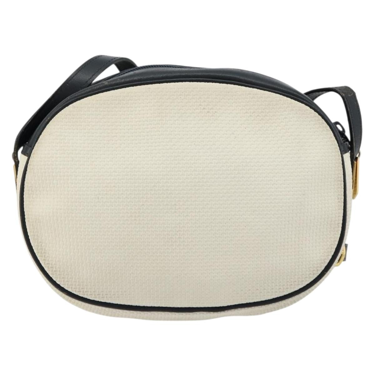 Saint Laurent SAINT LAURENT Shoulder Bag Leather White Gold Authentic 156806
