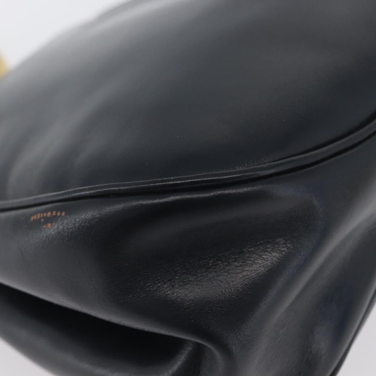 Loewe LOEWE Hand Bag Leather Navy Gold Authentic BA11340