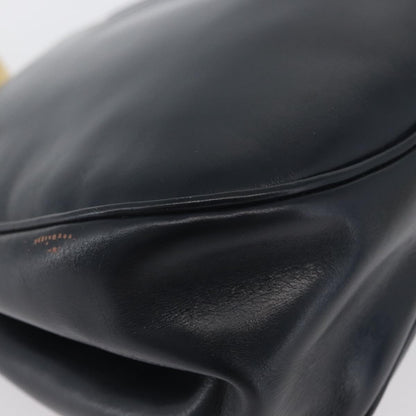 Loewe LOEWE Hand Bag Leather Navy Gold Authentic BA11340