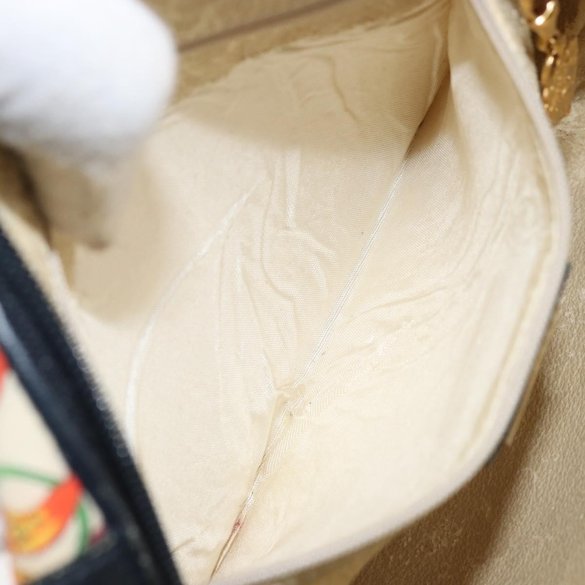 Gucci GUCCI Flora Shoulder Bag Canvas Leather White Gold 007 115 1093 Authentic ep13906