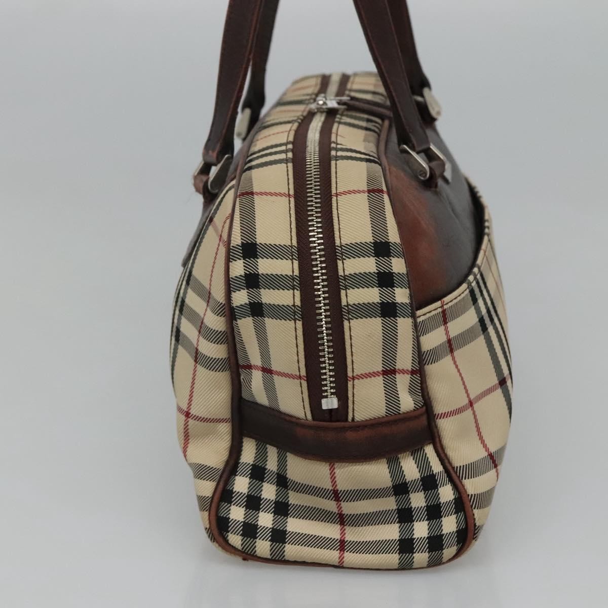 Burberry BURBERRY Nova Check Boston Bag Canvas Beige Authentic BD1812